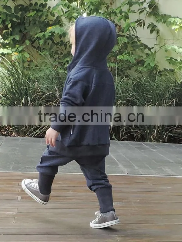 wholesale children's boutique clothing high quality children clothes custom baby boy blue zipped hoodies
