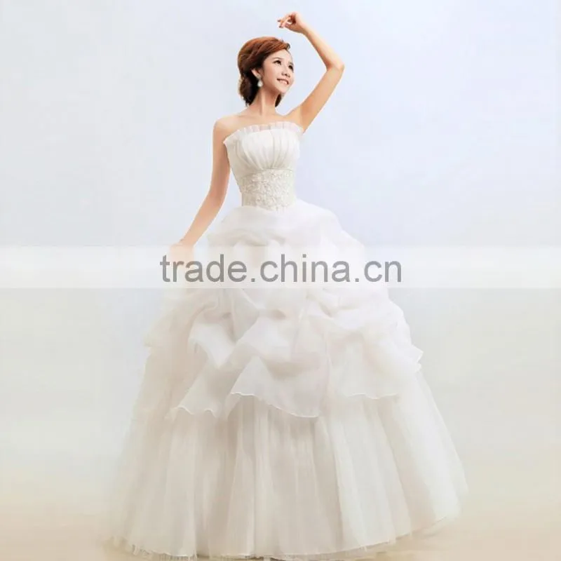 Delicate Off Shoulder Lace Wedding dress Trail Ball Gown 2017 wedding dress