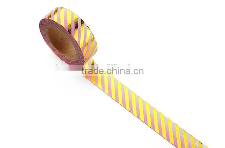 2 patters 1.5cm*10m Gold Foil Washi Tape for decorative