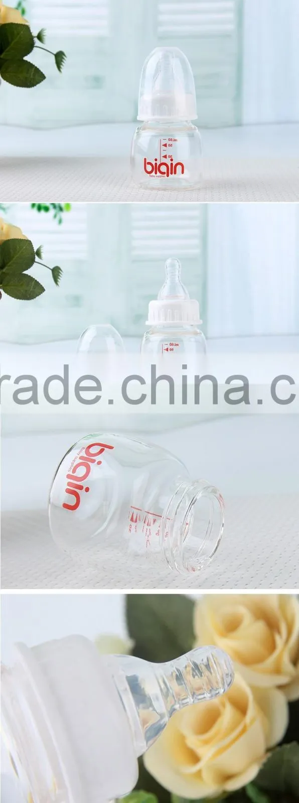 Durable baby glass juice bottle