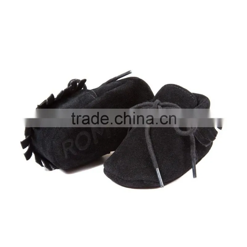 Fringed baby moccains with strings, string baby moccains