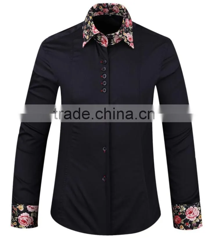 2017 new trend men's shirt with contrast collar and cuff