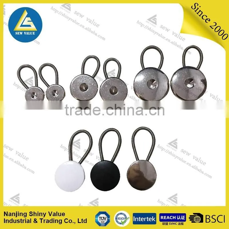 Silver and black color assorted 4pcs pack shirt button extenders
