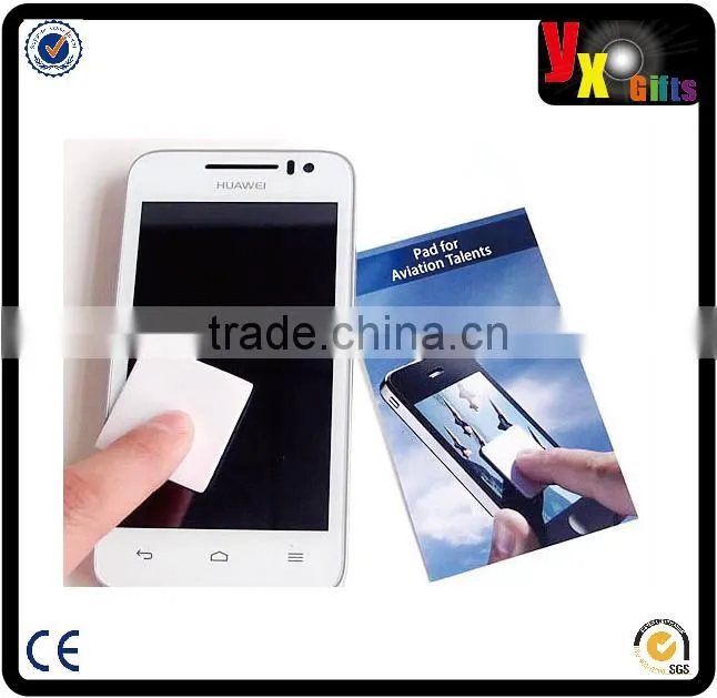Cleanser Type and PVC,PVC UV printing+foam+microfiber cloth+dust plug Material cellphone wipes