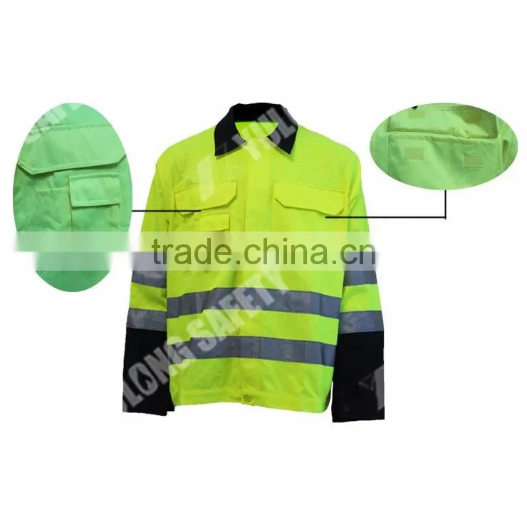 Wholesale OEM Service EN20471 Standard High Visibility 3M Reflective Safety Jacket Used In Railway