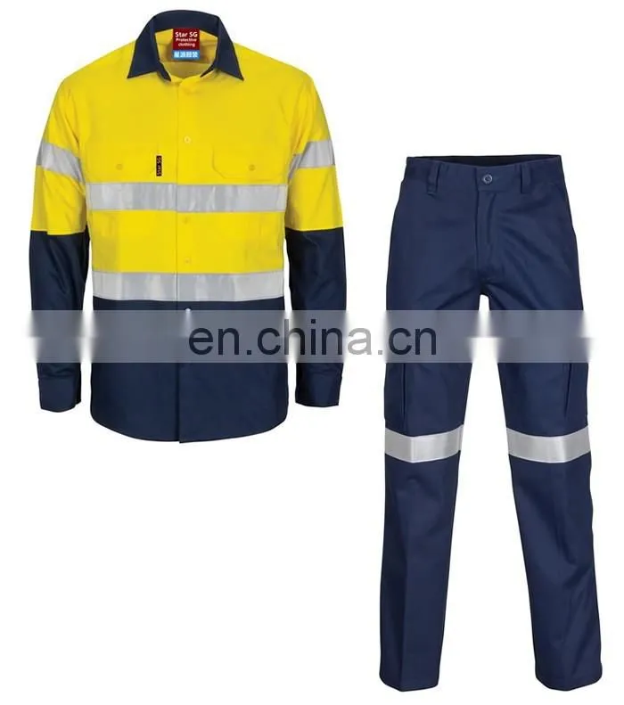 Cheap Classic 100%Cottonr safety Work uniforms construction workwear