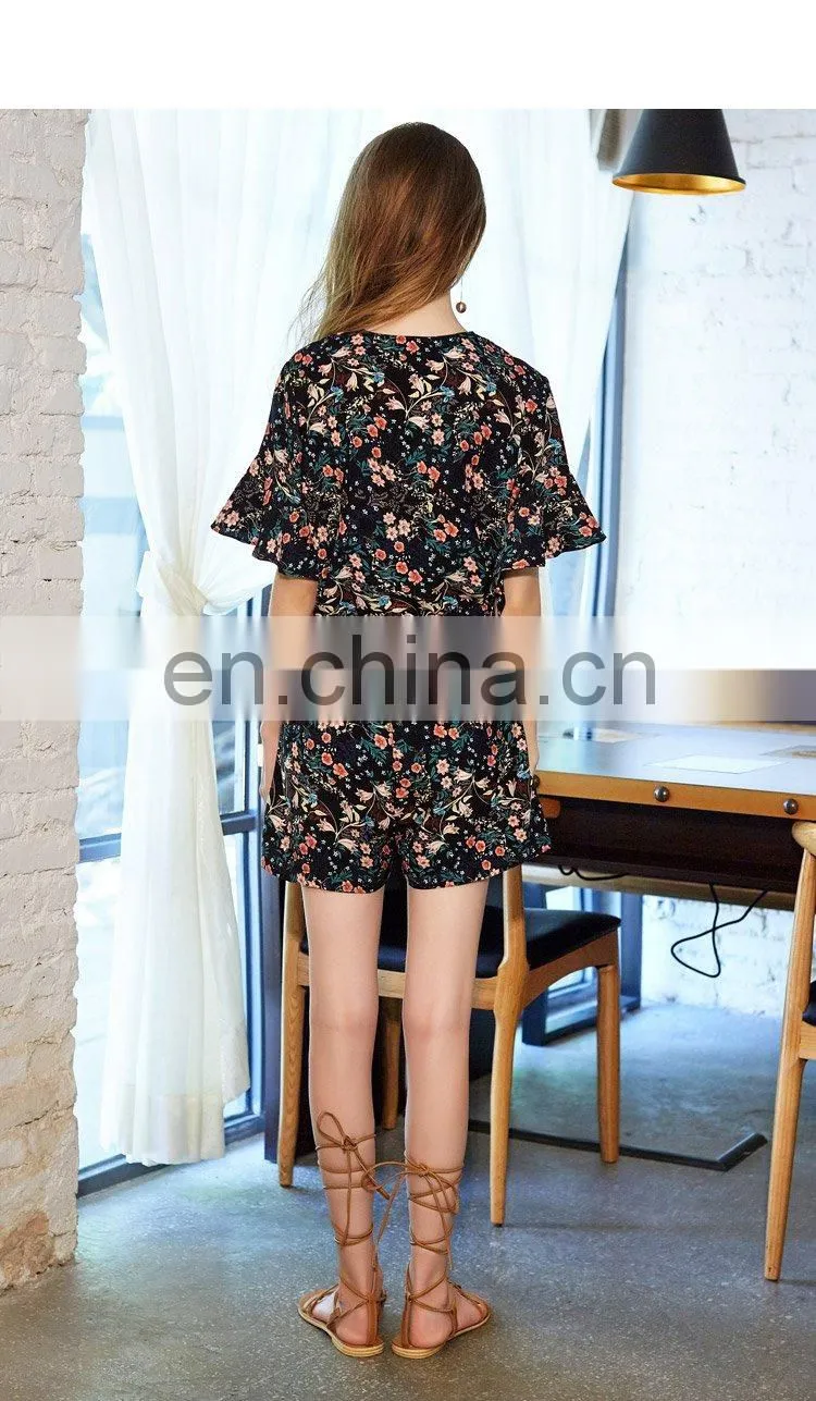 Floral Printing Romper Sexy Women Stylish 2016 Wholesale OEM ODM