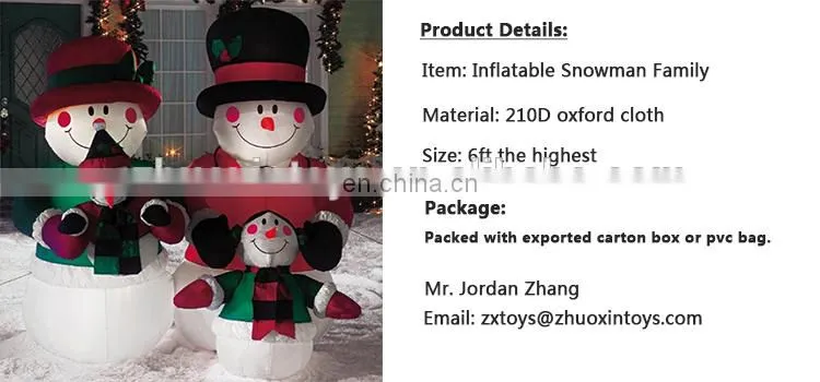 Christmas Yard Display 6ft Airblown Inflatable Snowman Family