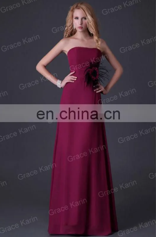 Strapless Formal Long Evening Dress Grace Karin A-line Floor Length Evening Gowns CL3436