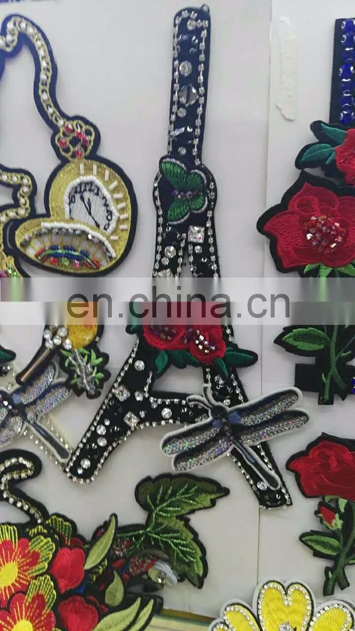 Luxury Letter Flower Sequin Beaded Patches Embroidery Flower Bead Applique Patch
