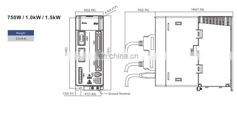 Delta A2 Series ASD-A2-1021-M 1kw AC Servo Drive With Ethercat Function For Servo Motor