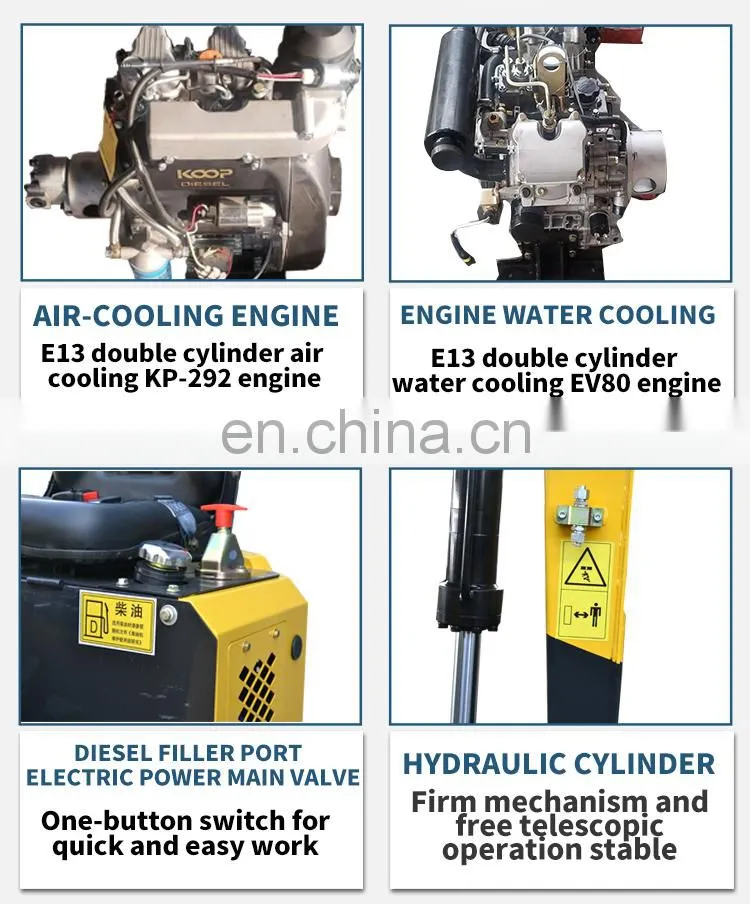 water cooling double cylinder engine narrow bucket mini excavator 1 ton for sale