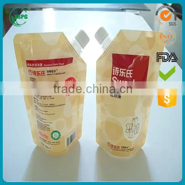 Custom printed spout stand up juice pouch