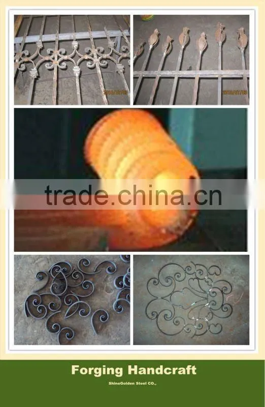 GYD-15Ba114 wrought iron gate and stone balcony railing floral ornaments