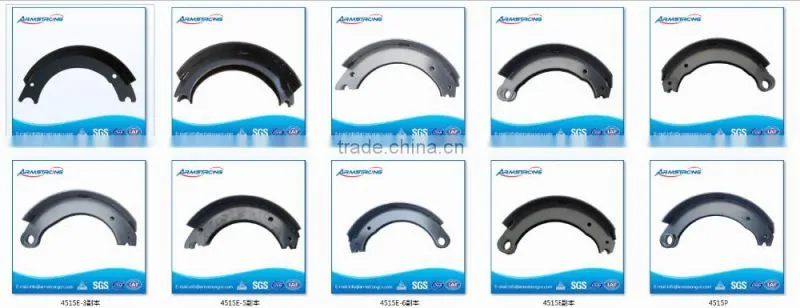 Proper hardness strength good fade resistance semi-trailer brake shoes