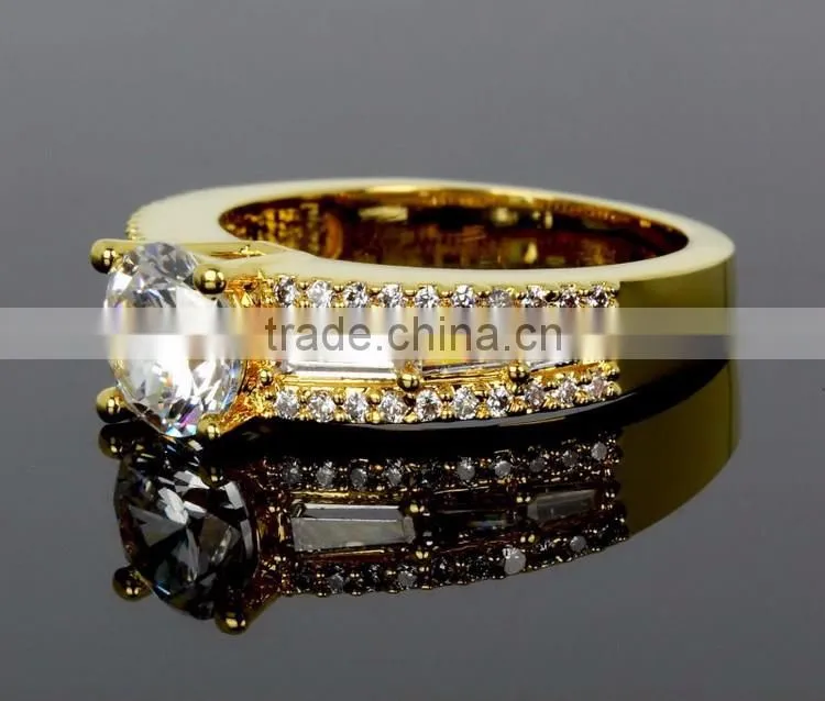 Jewelry Finding Top Quality Proposal Design Cubic Zircon Main Stone Engagement Ring