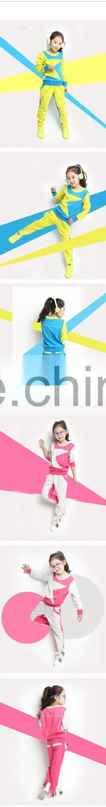 Children Sports Wear Plain T-Shirt and Sport Pants / Wholesale Clothing Made in China Jiangxi Nanchang Factory