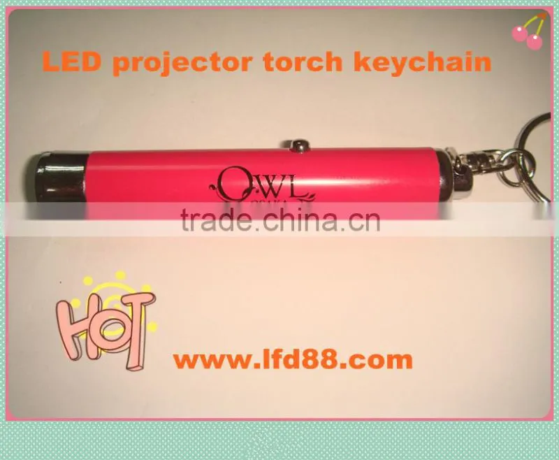 led logo projector torch keychain , logo projector key ring , promotional item led torch key light