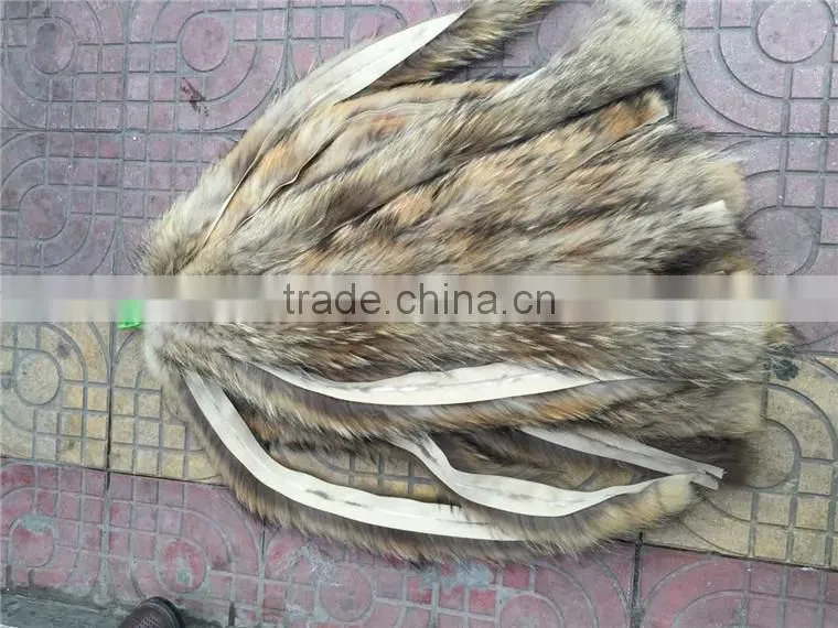 Winter Garment Shoes Accessories Real Raccoon Fur Stripes Raw Material