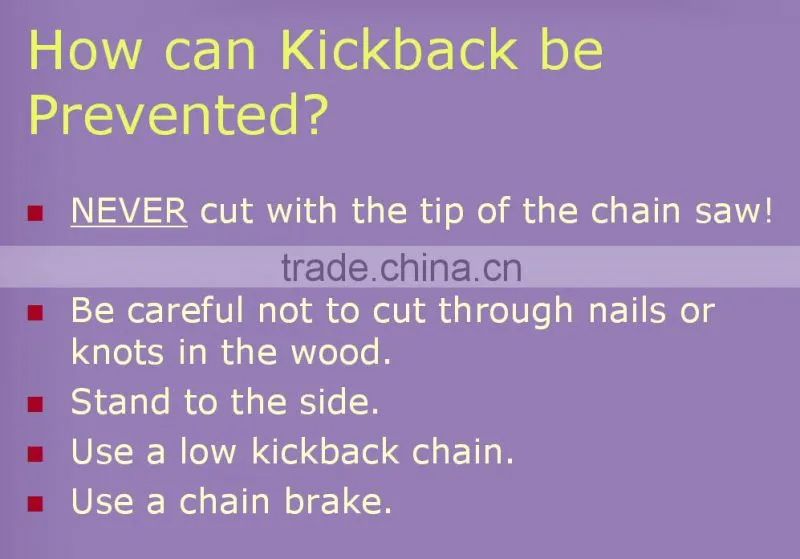 Buy the correct saw chain:low kickback 0.325" 0.058" semi-chisel saw chain