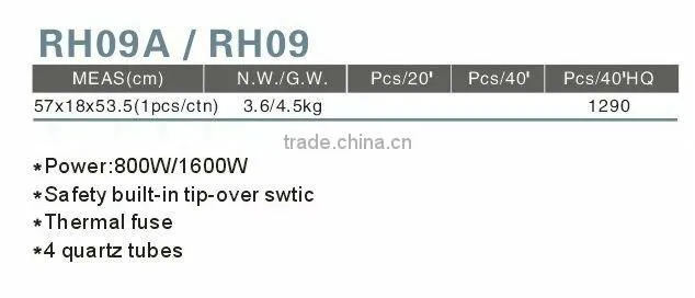 4heating1600WCE/GS/ROHS safety tip over switch/ thermal fuse/with wheel/convect function/warm fast electric heater quartz heater