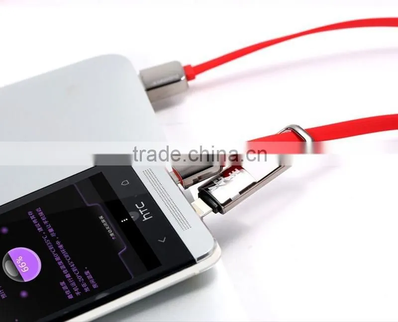 1M high quality Remax 2 in 1 TPE Copper Core 2.1A USB Cable for both Android and Iphone