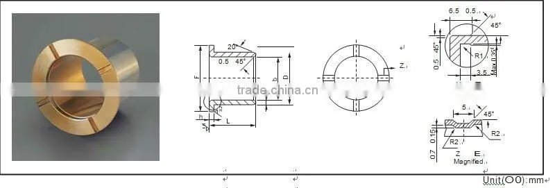Oilless flage Bi-metal self lubricating bearing bushing
