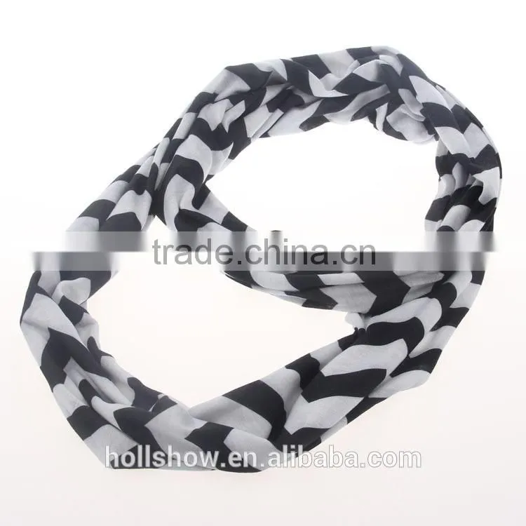 Wholesale Lady Fashion Polyester Circle Loop Cheveron Infinity Scarf