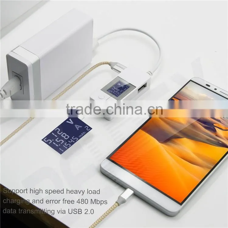 Woven Fabric Braided Flat Pipe Connector Micro USB Cable