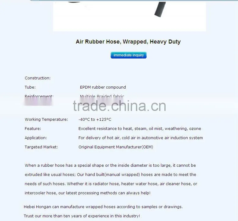 Automotive EPDM Rubber hoses