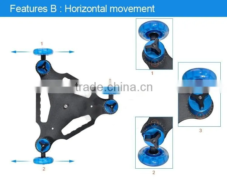 3 Wheels Triangle Vedio Rail Track Slider Table Dolly Car Skater for DSLR Camera