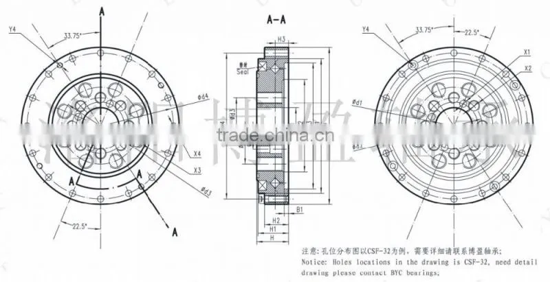 Cross Roller Bearing (10x62x16.5mm) for Harmonic Drive Gear Reducer CSG-17-30/50/80/100/120