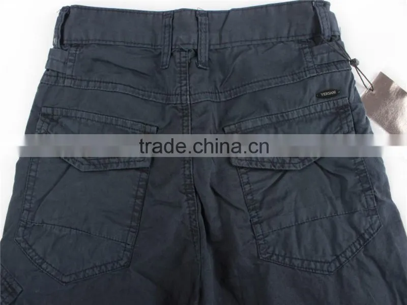 Men cheap 100%cotton stock apparel washed cargo shorts