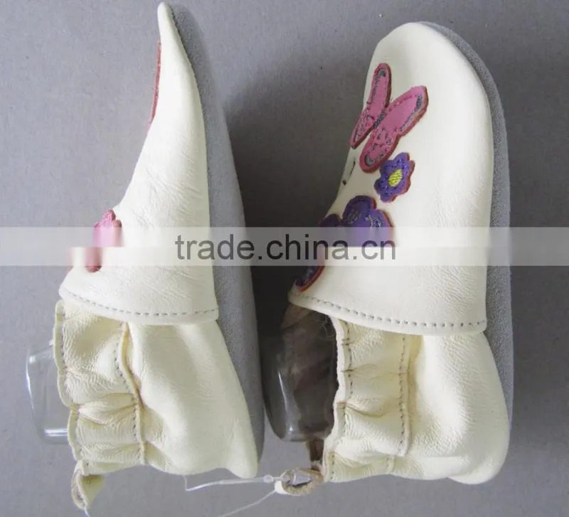 2016 nice girl boy kids sheep leather baby shoes with soft sole