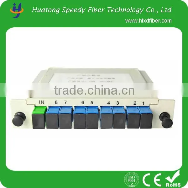 1x8 ABS BOX PLC with FC/SC/LC/ST connector optical splitter PLC for FTTH