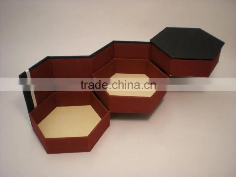High Quality Hexagon Foldable Storage Paper Box With Lid