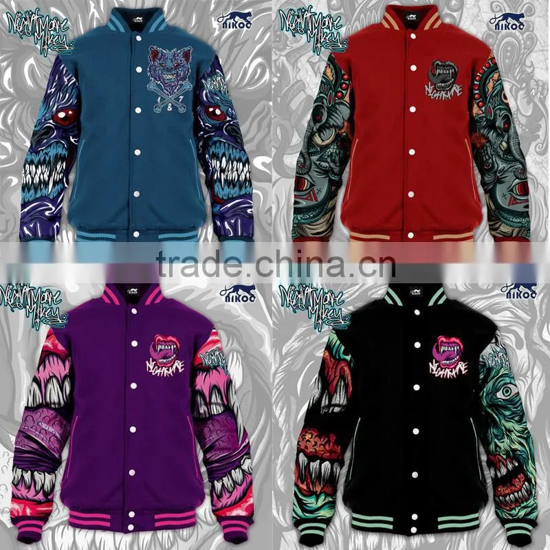 Fashion Sublimated College Varsity Baseball Jackets Wholesale