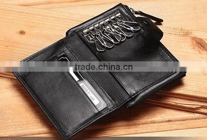 Factory wholesale genuine leather key holder card wallet