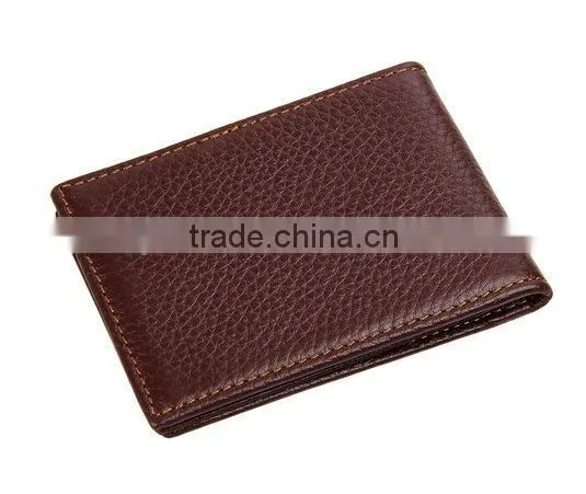 Men's Card Case Genuine Leather Brown Driver License Holder