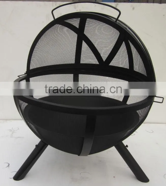 Outdoor large steel wood burning handcrafted firepit with high temrature painted