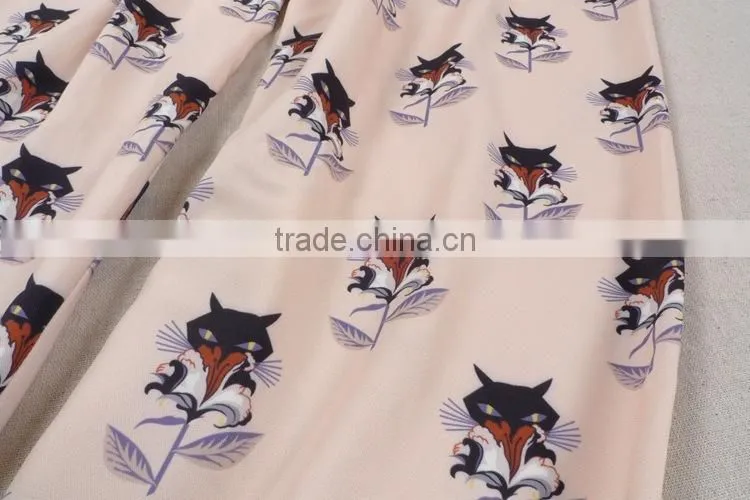 2014 Little fox print pants harlan wide-legged joker casual harem pants