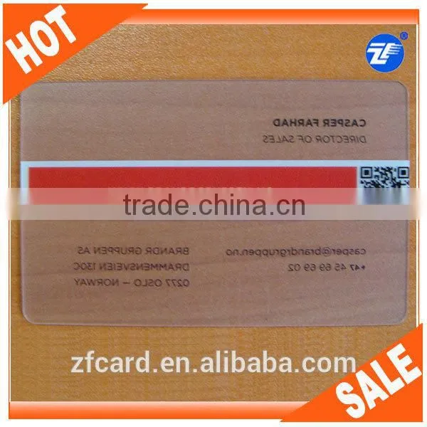 both sides printing new style plastic transparent visiting card