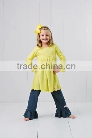 The popular kids Clothing sets,girls outfit,single color baby clothing.2015 fashion clothing sets,Wholesale children's outfit