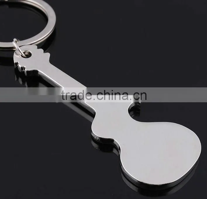 custom metal guitar kechain with bottle opener
