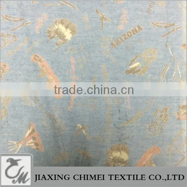 jiaxing Dot printed pattern of cotton denim for denim jacket