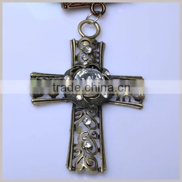 Large Diamond inlay Charm Cross pendant jewelery scarf