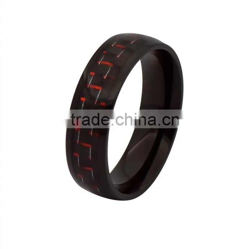 Titanium red carbon fiber steel ring,titanium carbon fiber male rings