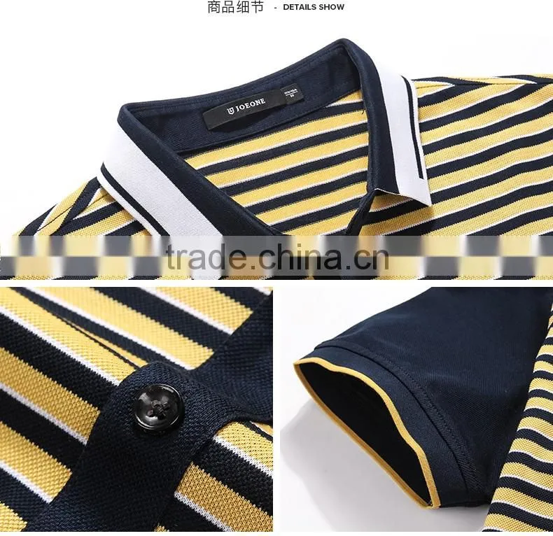 Summer new product Men's business casual short striped collar T-shirt with short sleeves