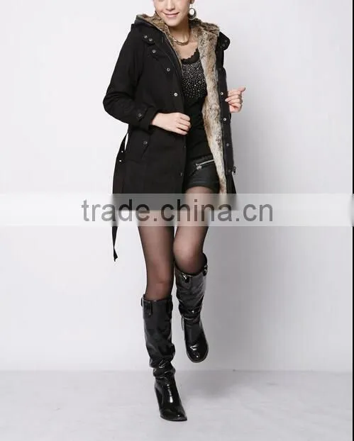 New Ladies Women's Winter Warm Casual Parka Fur Jacket Hooded lady jacket