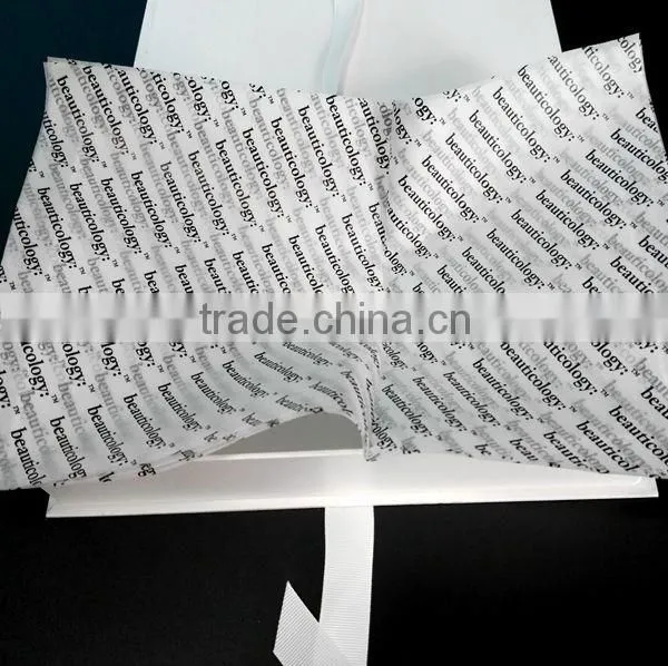Good quality white customized printed logo tissue paper for clothing